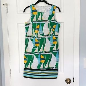 London Times Sailing boat design sleeveless dress